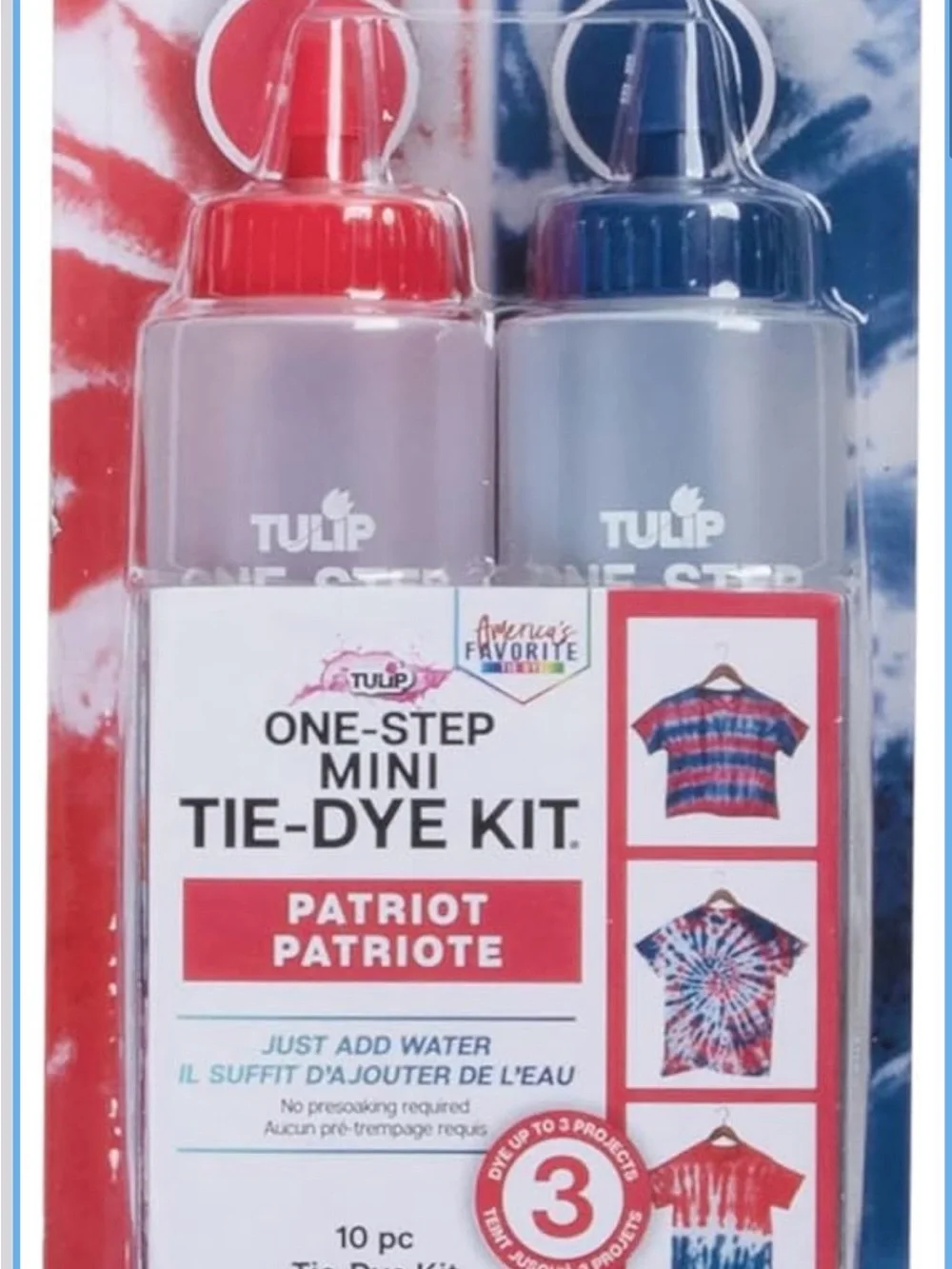 Tulip One-Step Mini Tie-Dye Kit - Patriot (Red, Blue) New In Box Sealed